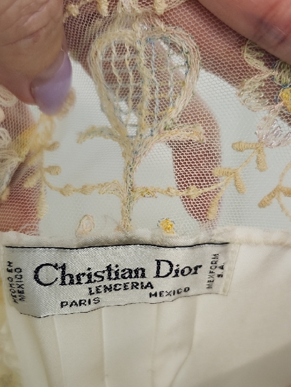 Christian Dior Lenceria Vintage White  Nightgown/Robe Set With Lace - Picture 2 of 16